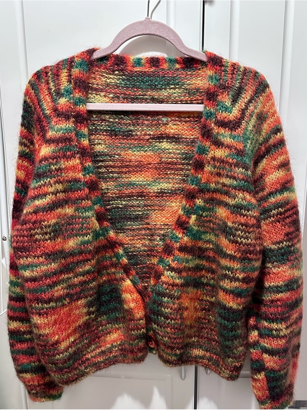 Multicolor Fun Hand Knit Cardigan Sweater